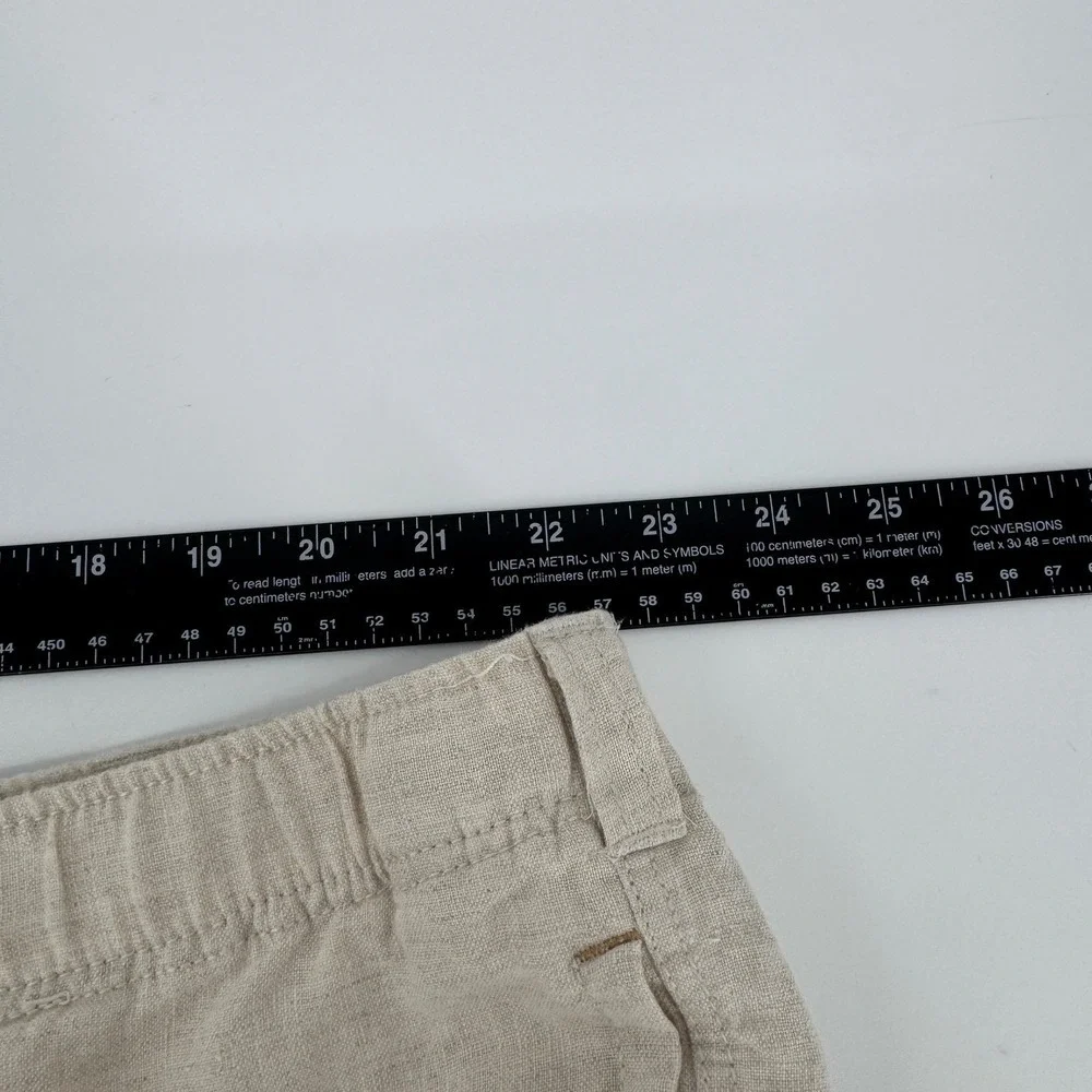 Tommy Bahama Relax Mens 3XT Beige 100% Linen Flat Front Pants Drawstring